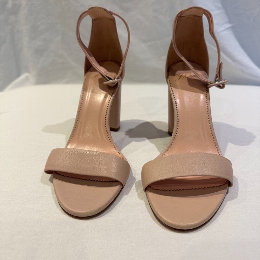 JCrew Stella Leather Ankle Strap Heels - Light Beige SZ 7 1/2